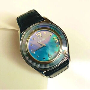 Honora Floating Mother Of Pearl Leather Watch